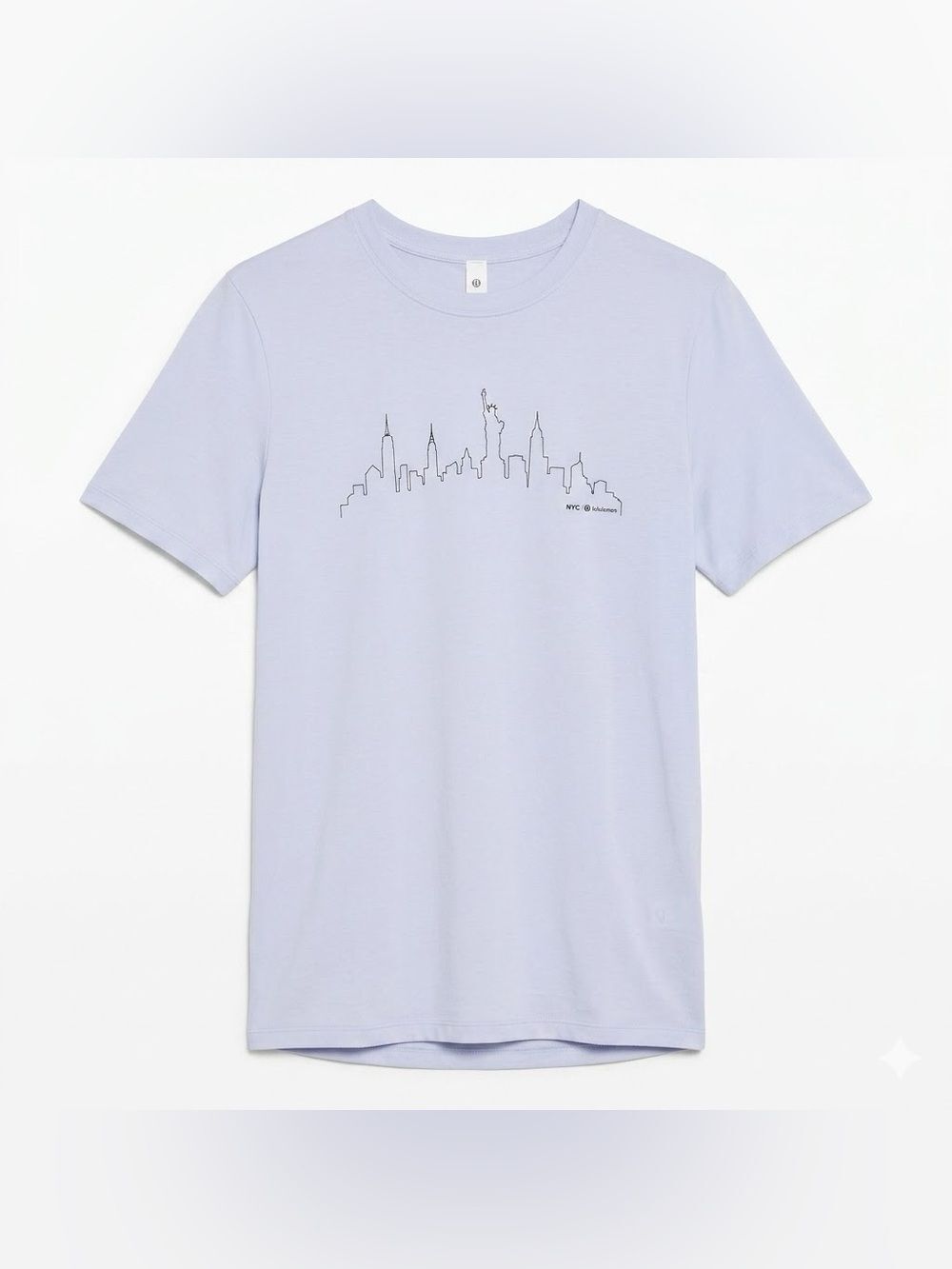 Rare Lululemon Serene Blue All Yours NYC Skyline Exclusive T-Shirt Size 8/10